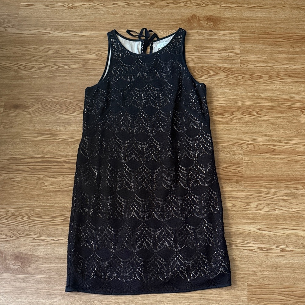 LOFT Black Sleeveless Backless Dress